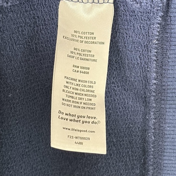 Life Is Good Hoodie Cardigan Womens Large Blue Keep It Simple Terry Open Front - Picture 5 of 9